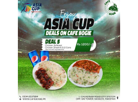 Cafe Bogie Asia Cup Deal 5 For Rs.1200/-